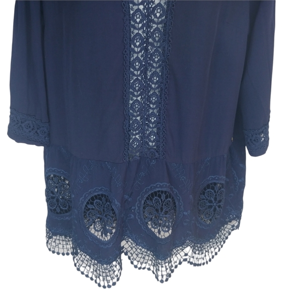 Mahée Tunic Top Lace Navy Blue L - Picture 3 of 9